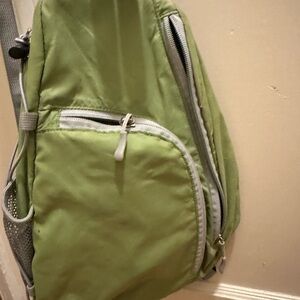 Kids Green Backpack with Zipper Pockets